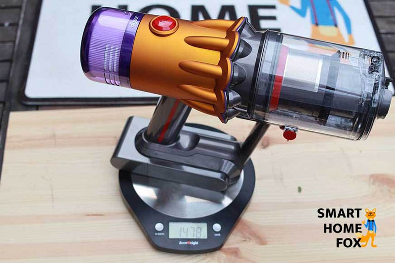 Dyson V12 Slim on weighing scales